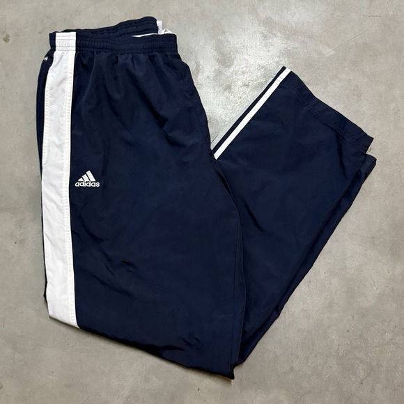 Men's Y2K Baggy Adidas Climaproof Blue Windbreaker Lined Track‎ Pants Size Large - Picture 1 of 5